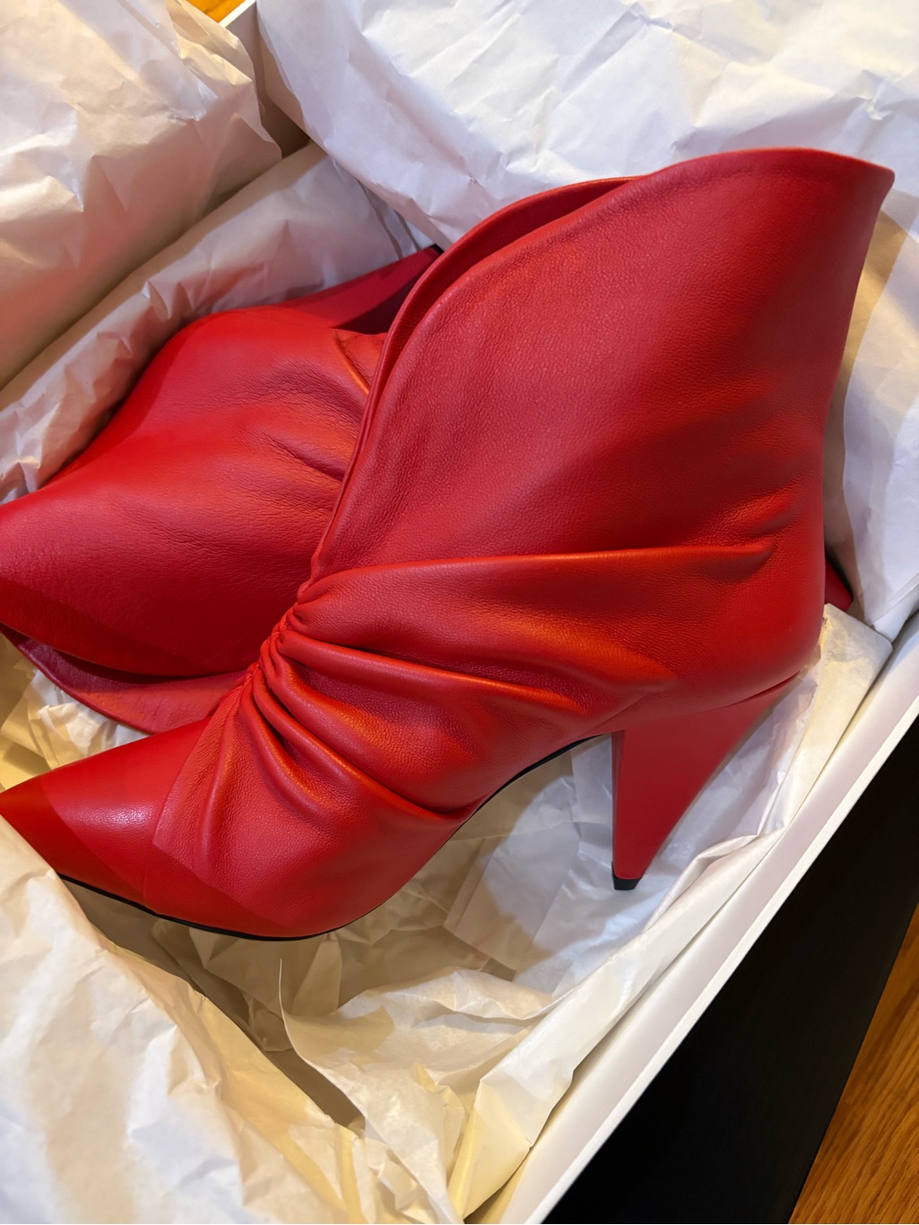 Isabel Marant Lasteen Pointed-Toe Red Ankle Bootie